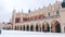 Panoramic View of Sukiennice Museum, a huge market hall in the middle of Main Square