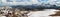 Panoramic view of summer snowy landscape of a mountain plateau Dachstein-Krippenstein
