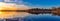 Panoramic view of sunset with beautiful skyline over Ed Zorinsky lake Omaha Nebraska