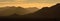 Panoramic view of the sunset over the mountains of Mexico