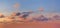 Panoramic view of Sunset  Sunrise Sundown Sky with colorful clouds