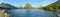 Panoramic view of the swiftcurrent lake in Glacier National Park