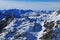 Panoramic view of the Swiss alps around Parsenn peak above Davos City