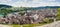 Panoramic view of Swiss town Schaffhausen. River Rhine.