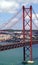 Panoramic view Tajo river and 25th of april bridge, Lisbon - Portugal