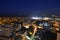 Panoramic view of Tangier at night.