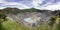 Panoramic view of Tangkuban Perahu crater, showing beautiful and huge mountain crater