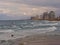 Panoramic view of Tel-Aviv beach, Mediterranean sea