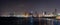 Panoramic view of Tel Aviv, city and bay at night. View from promenade of Old City Yafo, Israel