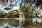 Panoramic view of Temple of Asclepius (Tempio di Esculapio) and lake