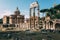 Panoramic view of temple of Venus Genetrix is a ruined temple, forum of Caesar