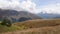 Panoramic view of Tetnuldi prominent peak in the central part of the Greater Caucasus Mountain Range, located in the