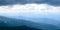 Panoramic view on thunderstorm clouds from Hoverla, Carpathian mountains, Ukraine