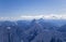 Panoramic view of Tian Shan mountains