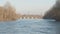 Panoramic view of Ticino River in winter