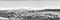 Panoramic view of Tietiesbaai at Cape Columbine near Paternoster. Monochrome