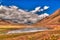 Panoramic view to Andes mountain at Abra La Raya pass, Puno, Peru