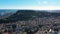 Panoramic view to Barcelona. Montjuic hill and harbour. Video footage