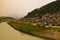 Panoramic view to Berat old town and Kisha e Shen Mehillit aka St. Michael church, Berat, Albania