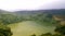 Panoramic view to Caldeira Funda lake at Flores island, Azores. Portugal