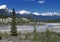 Panoramic view to Canadian Rockies Mountains