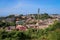 Panoramic View to the Cape Coast Downtown Houses among Green Trees in Ghana