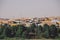 Panoramic View to the Colorful Nubian Village on the Egyptian Island near Nile River