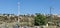 Panoramic view to the houses of Zichron Yaacov and kibbutz Maayan Zvi in Israel, 2019, summer time