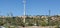 Panoramic view to the houses of Zichron Yaacov and kibbutz Maayan Zvi in Israel, 2019, summer time
