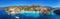 Panoramic view to the idyllic village of Asos on the island of Kefalonia, Greece