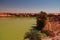 Panoramic view to Katam aka Baramar lake at the Ennedi, Chad