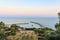 Panoramic view to Makri port from the Cyclops Cave near to Alexandroupolis Evros Greece, hiking path