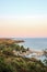 Panoramic view to Makri port from the Cyclops Cave near to Alexandroupolis Evros Greece, hiking path