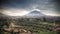 Panoramic view to misti mountain and Arequipa city from Yanahuara viewpoint, Arequipa, Peru