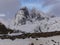 Panoramic view to reinefjorden with mountains on background