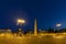 Panoramic view to skyline of Rome with Piazza del Popolo by night