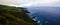 Panoramic view to Terceira island coastline from Mata da Serreta viewpoint, Azores, Portugal