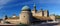 Panoramic View To Vadstena Castle With One Of Its Corner Towers In The Front