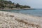 Panoramic view to village and beach of Aliki, Thassos island, Greece