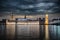 Panoramic view to the Westminster Palace, the Parliament of Great Britain and Big Ben clocktower by night