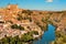 Panoramic view of Toledo, Spain, and the Tagus river