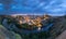 Panoramic view of Toledo after sunset, Spain