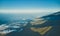 Panoramic view from the top of Avila mountain in Galipan, facing the Caribbean sea La Guaira, in Waraira Repano National