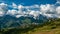 Panoramic view from the top of the Marmolada . Dolomites. South Tyrol.