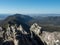 Panoramic view from the top of melbourne victorias Cathedral Ranges looking across at the cooks mill campground