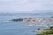 Panoramic view of the tourist village and harbour of Portoroz, Slovenia