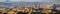 Panoramic view towards Mount Diablo at sunset from the summit of Mission Peak