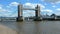 Panoramic view of The Tower Bridge spanning over River Thames in London England UK