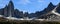 A panoramic view of the towers of granite at the top of the French Valley in Torres del Paine National Park, Patagonia