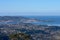 Panoramic view of the town of Baiona highlighting the Monte Real peninsula with the Parador